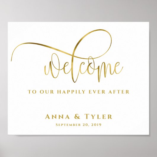 Glücklicherweise immer nach Hochzeit Begrüßungszei Poster (Vorne)