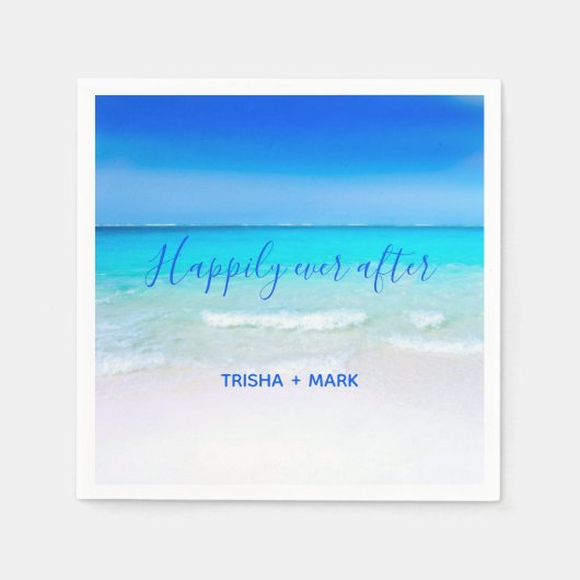 Glücklicherweise immer nach Hochzeit des Blue Para Serviette (Vorderseite)