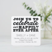 Glücklicherweise immer nach Hochzeit Einladung (Stehend Vorderseite)