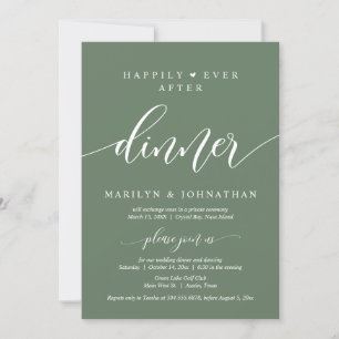 Glücklicherweise immer nach Hochzeit Elopement Din Einladung
