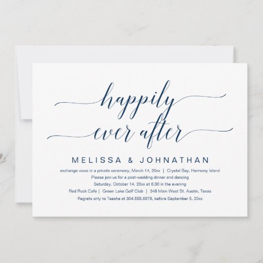 Glücklicherweise immer nach Hochzeit Elopement Par Einladung (Vorderseite)