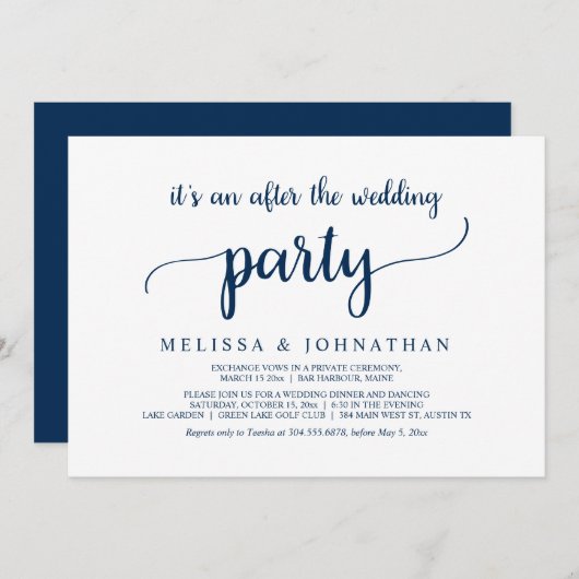 Glücklicherweise immer nach Hochzeit Elopement Par Einladung (Vorne/Hinten)