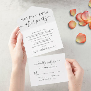 Glücklicherweise immer nach Hochzeit Empfang All In One Einladung