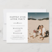 Glücklicherweise immer nach Hochzeit Empfang Einladung (Vorderseite)