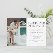 Glücklicherweise immer nach Hochzeit Empfang Einladung (Stehend Vorderseite)