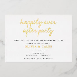 Glücklicherweise immer nach Hochzeit Empfang Folieneinladung