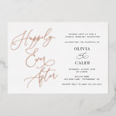 Glücklicherweise immer nach Hochzeit Empfang Folieneinladung (Vorderseite)