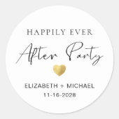 Glücklicherweise immer nach Hochzeit Empfang Runder Aufkleber (Vorderseite)