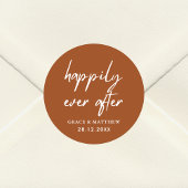 Glücklicherweise immer nach Hochzeit Empfang Terra Runder Aufkleber