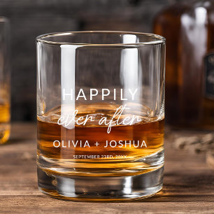 Glücklicherweise immer nach Hochzeit Empfang Whiskyglas