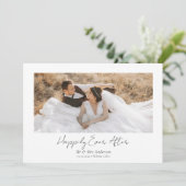 Glücklicherweise immer nach Hochzeit Foto Dankeskarte (Stehend Vorderseite)