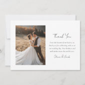 Glücklicherweise immer nach Hochzeit Foto Dankeskarte (Rückseite)