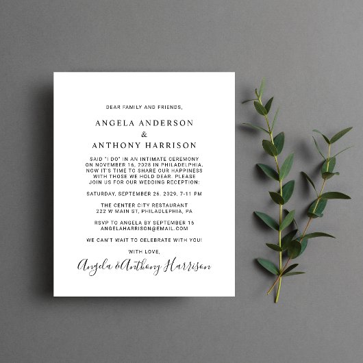 Glücklicherweise immer nach Hochzeit Foto einladen