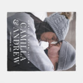 Glücklicherweise immer nach Hochzeit Foto Fleecedecke (Vorderseite (Horizontal))