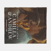 Glücklicherweise immer nach Hochzeit Foto Fleecedecke (Vorderseite (Horizontal))