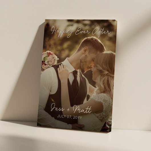 Glücklicherweise immer nach Hochzeit Foto Leinwanddruck