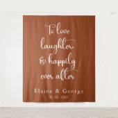 Glücklicherweise immer nach Hochzeit Foto Prop Hin Wandteppich (Vorderseite)