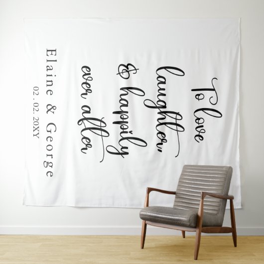 Glücklicherweise immer nach Hochzeit Foto Prop Hin Wandteppich (Beispiel (Horizontal))