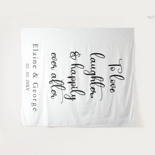 Glücklicherweise immer nach Hochzeit Foto Prop Hin Wandteppich (Vorderseite (Horizontal))