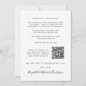 Glücklicherweise immer nach Hochzeit Foto QR Code Save The Date (Rückseite)