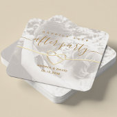 Glücklicherweise immer nach Hochzeit Foto Rechteckiger Pappuntersetzer
