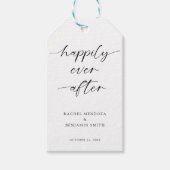 Glücklicherweise immer nach Hochzeit Minimal Scrip Geschenkanhänger (Vorderseite)