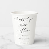 Glücklicherweise immer nach Hochzeit Minimal Scrip Pappbecher (Vorderseite)