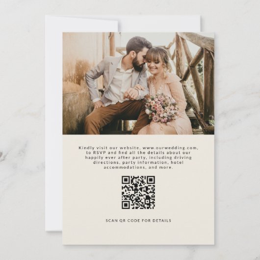 Glücklicherweise immer nach Hochzeit Party QR Code Einladung (Rückseite)