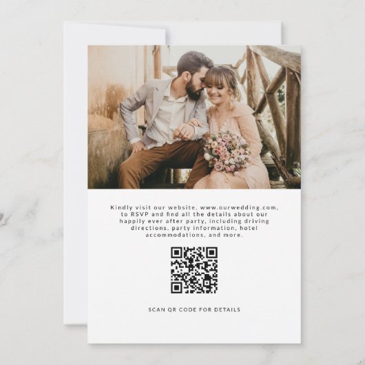 Glücklicherweise immer nach Hochzeit Party QR Code Einladung (Rückseite)