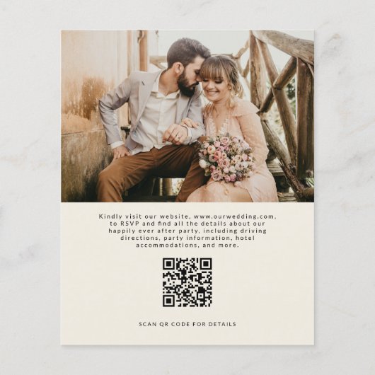 Glücklicherweise immer nach Hochzeit Party QR Code Flyer (Hinten)