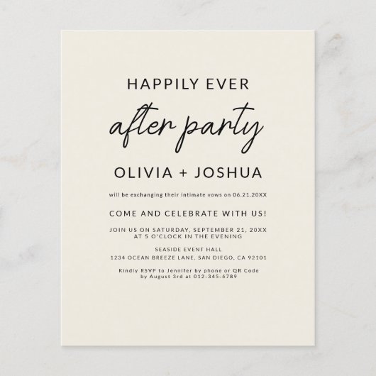 Glücklicherweise immer nach Hochzeit Party QR Code Flyer (Vorne)