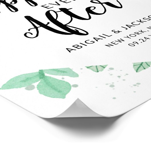 Glücklicherweise immer nach Hochzeit Schild (Ecke)