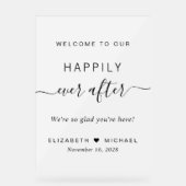 Glücklicherweise immer nach Hochzeit Willkommen Ma Acrylschild (Vorderseite)