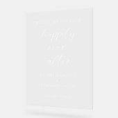 Glücklicherweise immer nach Hochzeit Willkommenskr Acrylschild (Winkel)