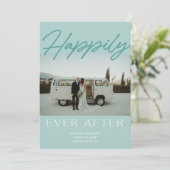 Glücklicherweise immer nach Hochzeitsankündigung Einladung (Stehend Vorderseite)