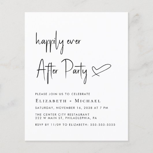 Glücklicherweise immer nach Hochzeitsempfang (Vorderseite)