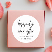 Glücklicherweise immer nach Hochzeitsempfang Party Runder Aufkleber