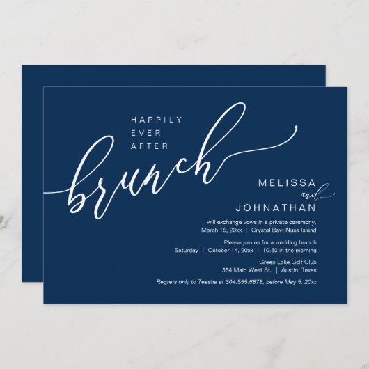 Glücklicherweise immer nach Hochzeitsfeier Einladung (Vorne/Hinten)