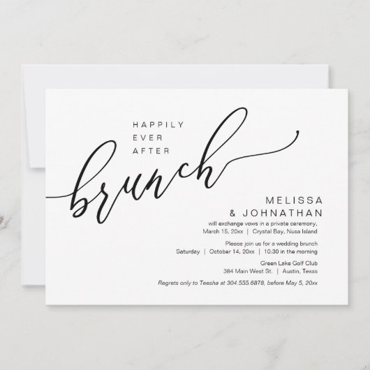 Glücklicherweise immer nach Hochzeitsfeier Einladung (Vorderseite)