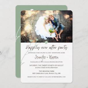 Glücklicherweise immer nach Hochzeitsfeier Fotos Einladung