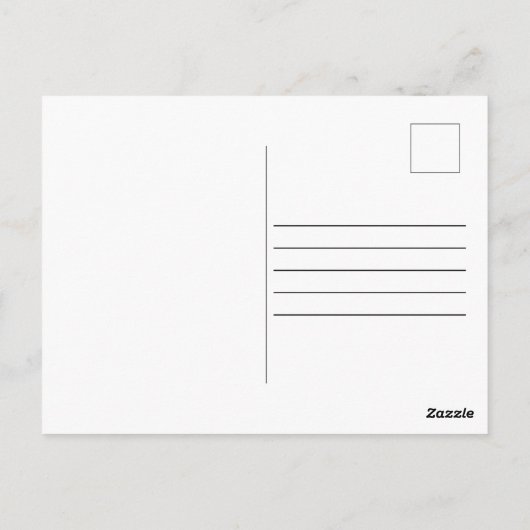 Glücklicherweise immer nach Hochzeitsskript Lila E Postkarte (Rückseite)