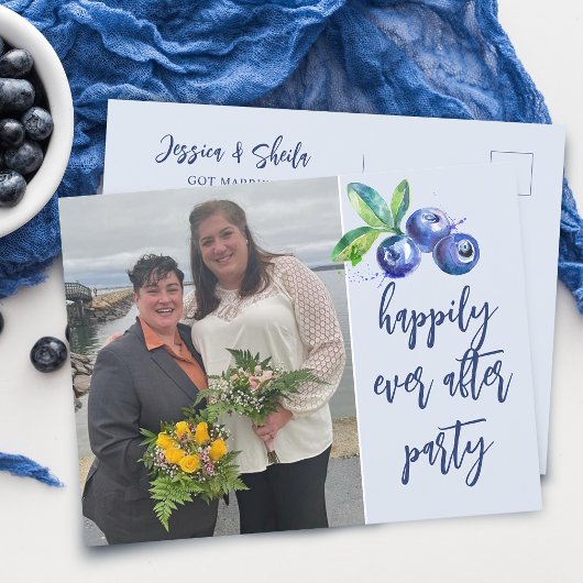 Glücklicherweise immer nach Lässiger Hochzeitsempf Einladungspostkarte