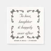 Glücklicherweise immer nach Minimalistischem Zitat Serviette (Vorderseite)