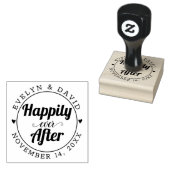 Glücklicherweise immer nach Namen und Hochzeitstag Gummistempel (Stempel)