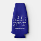 Glücklicherweise immer nach NAVY BLUE Hochzeit Flaschenkühler (Vorderseite)