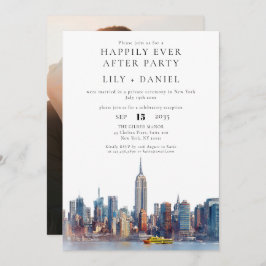 Glücklicherweise immer nach New Yorker Foto Hochze Einladung