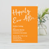 glücklicherweise immer nach Orange mit Retro-Muste Einladung (Stehend Vorderseite)