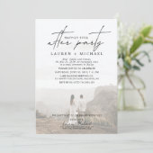 Glücklicherweise immer nach Party 2 Foto Hochzeit Ankündigung (Stehend Vorderseite)