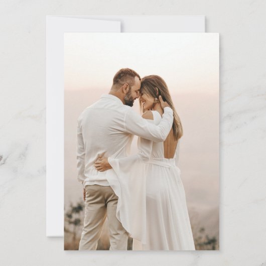 Glücklicherweise immer nach Party 2 Foto Hochzeit Ankündigung (Rückseite)