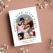 Glücklicherweise immer nach Party Arch Foto Hochze Ankündigungspostkarte